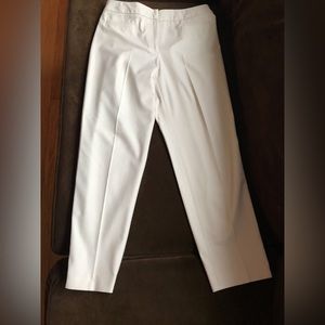 Talbots Petites Heritage Fit Cream Pleated w zip leg  Edges On BottomPants Sz 8P